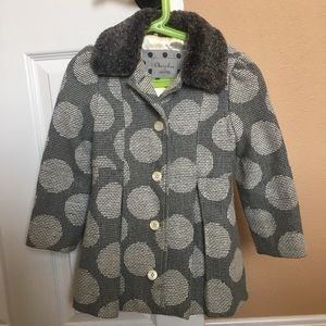 Girls grey tweed pea coat